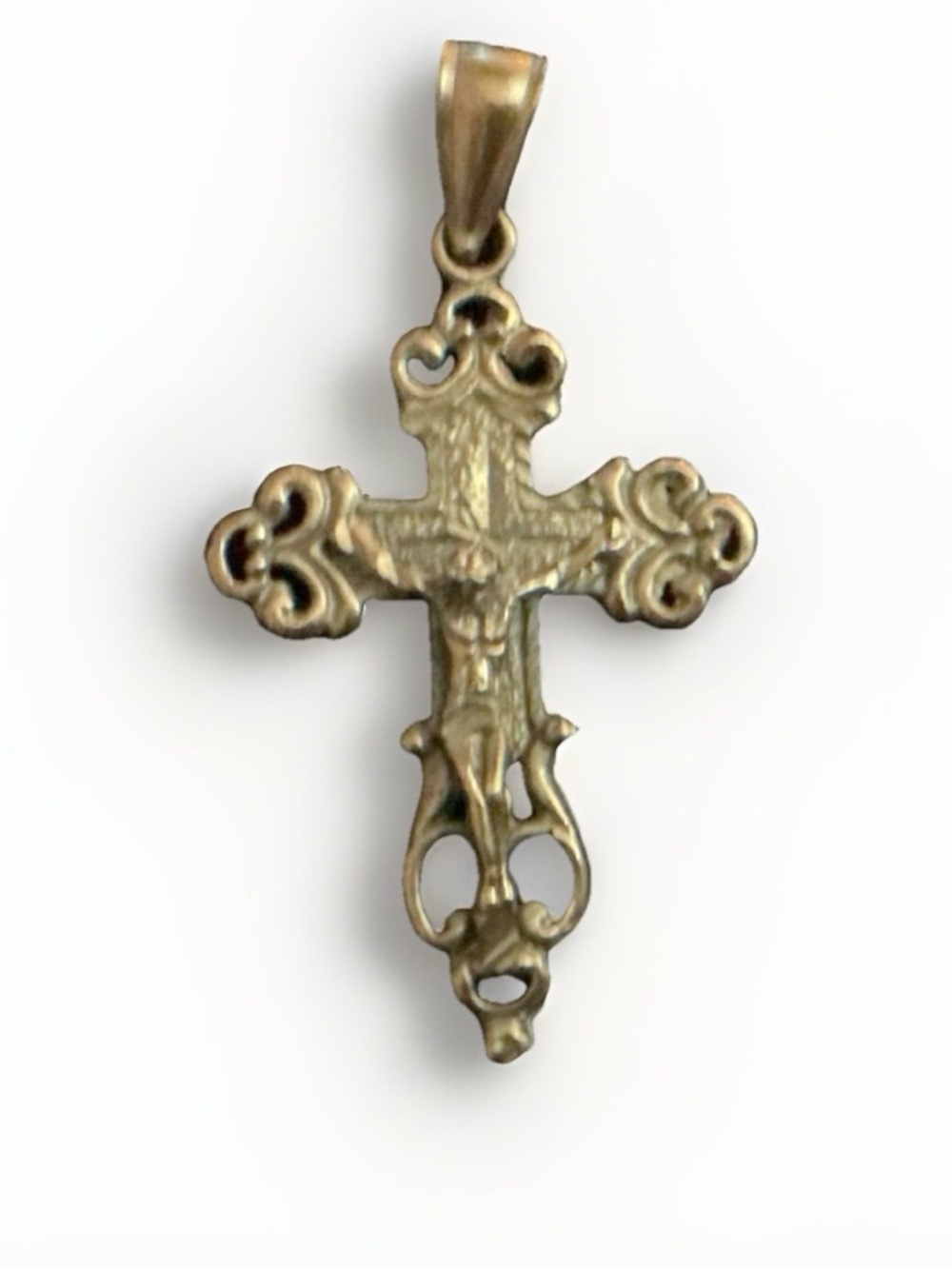Two Crosses One Adorns Jesus On The Cross And Celtic Cross Silver S.S Pendants